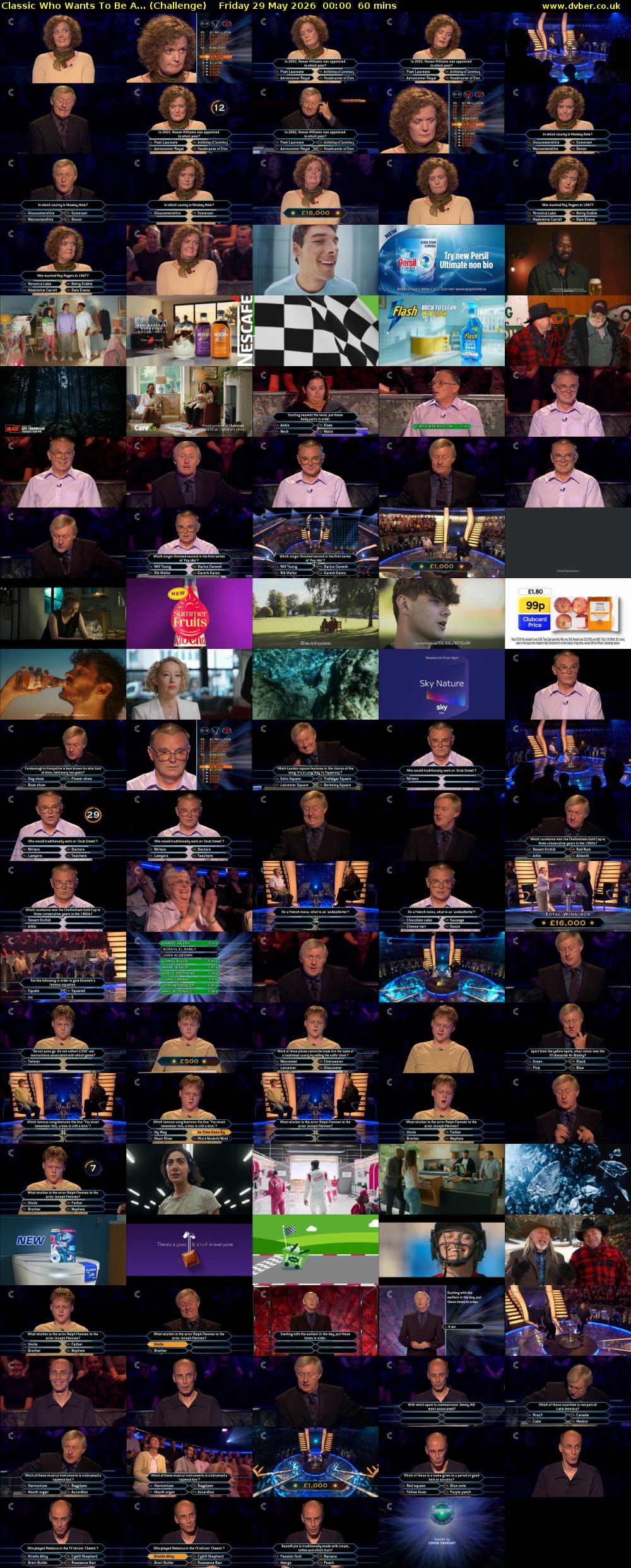 Classic Who Wants To Be A... (Challenge) Friday 29 May 2026 00:00 - 01:00