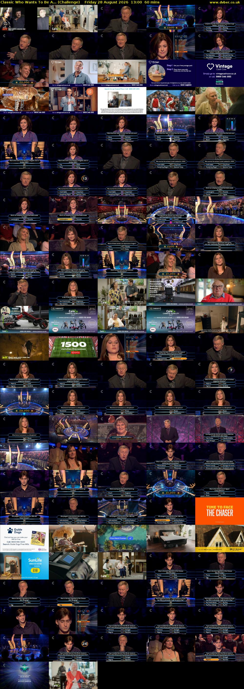 Classic Who Wants To Be A... (Challenge) Friday 28 August 2026 13:00 - 14:00
