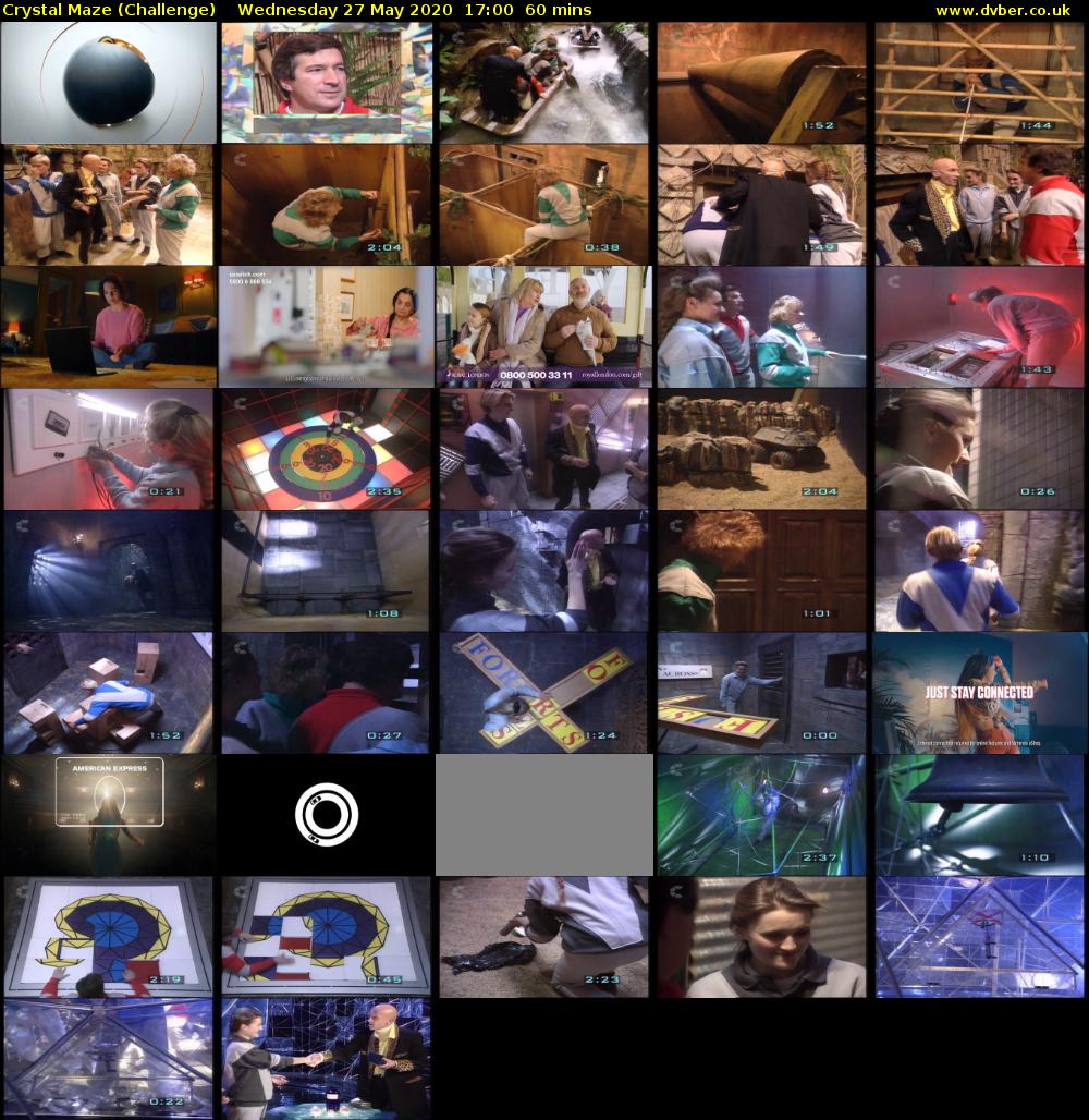 Crystal Maze (Challenge) Wednesday 27 May 2020 17:00 - 18:00