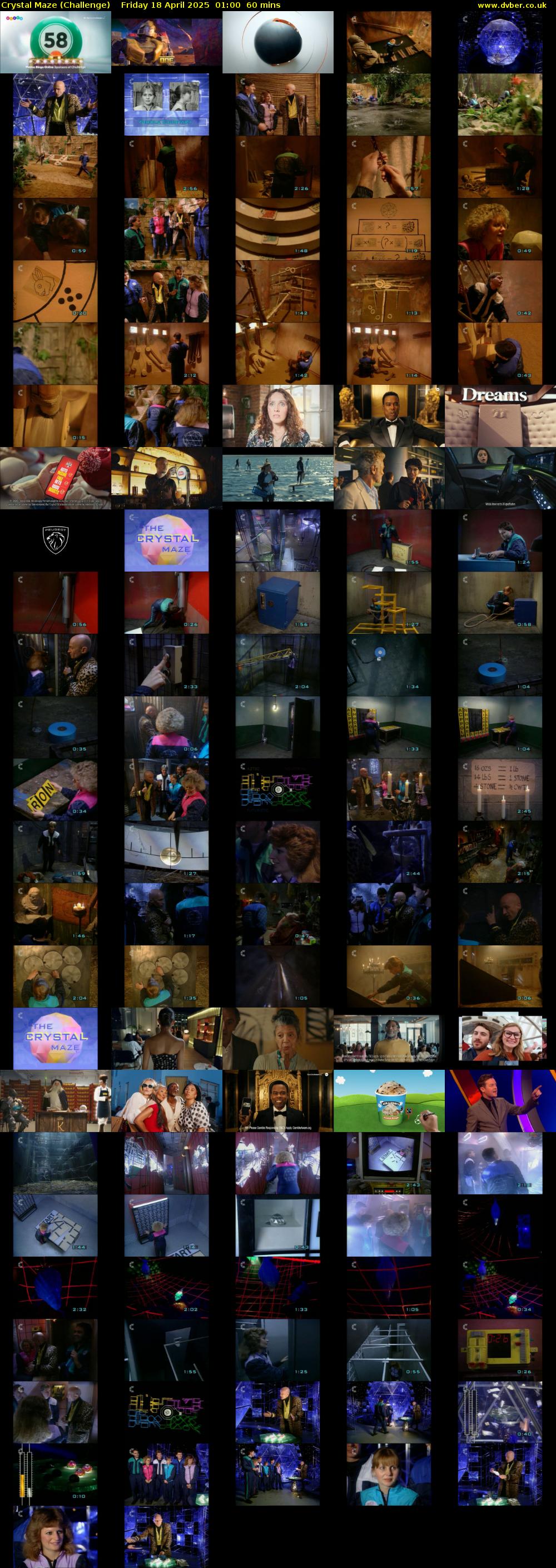 Crystal Maze (Challenge) Friday 18 April 2025 01:00 - 02:00
