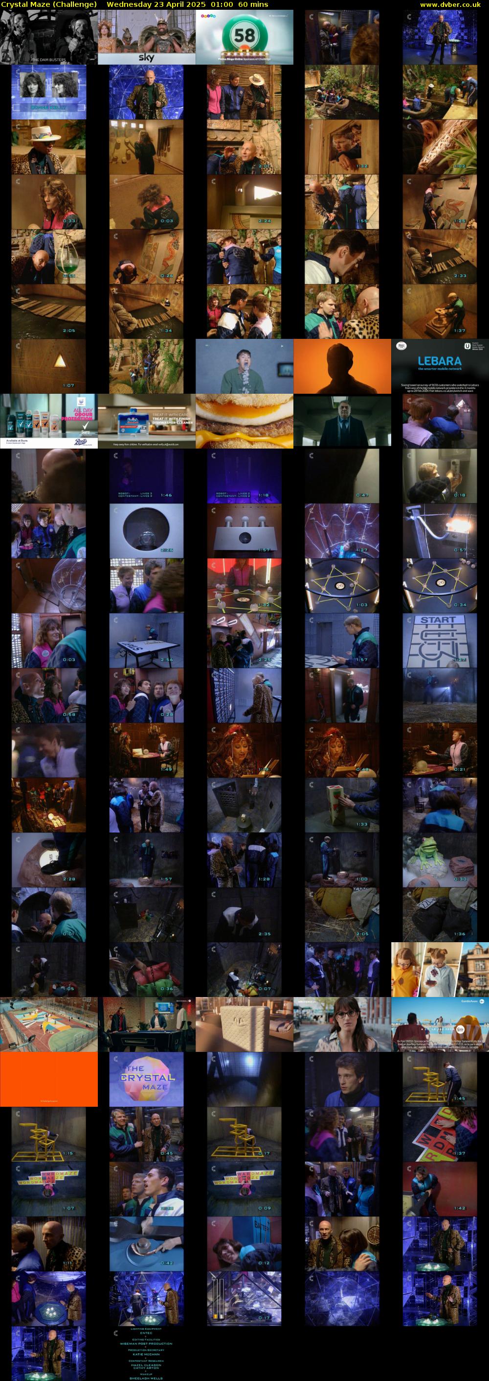 Crystal Maze (Challenge) Wednesday 23 April 2025 01:00 - 02:00