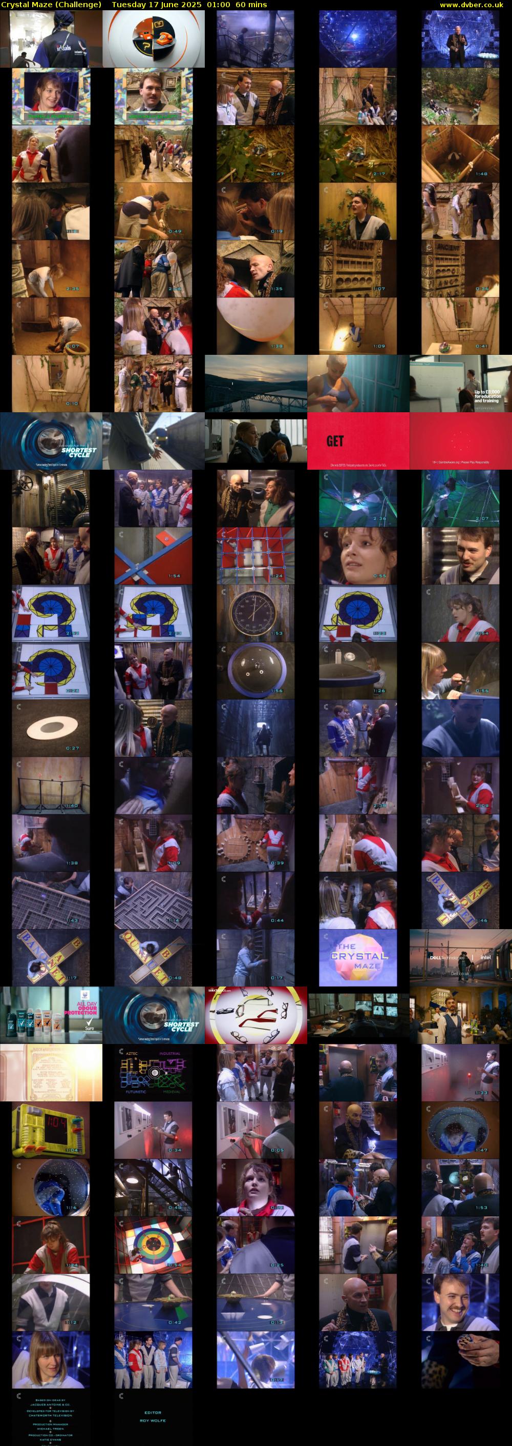Crystal Maze (Challenge) Tuesday 17 June 2025 01:00 - 02:00