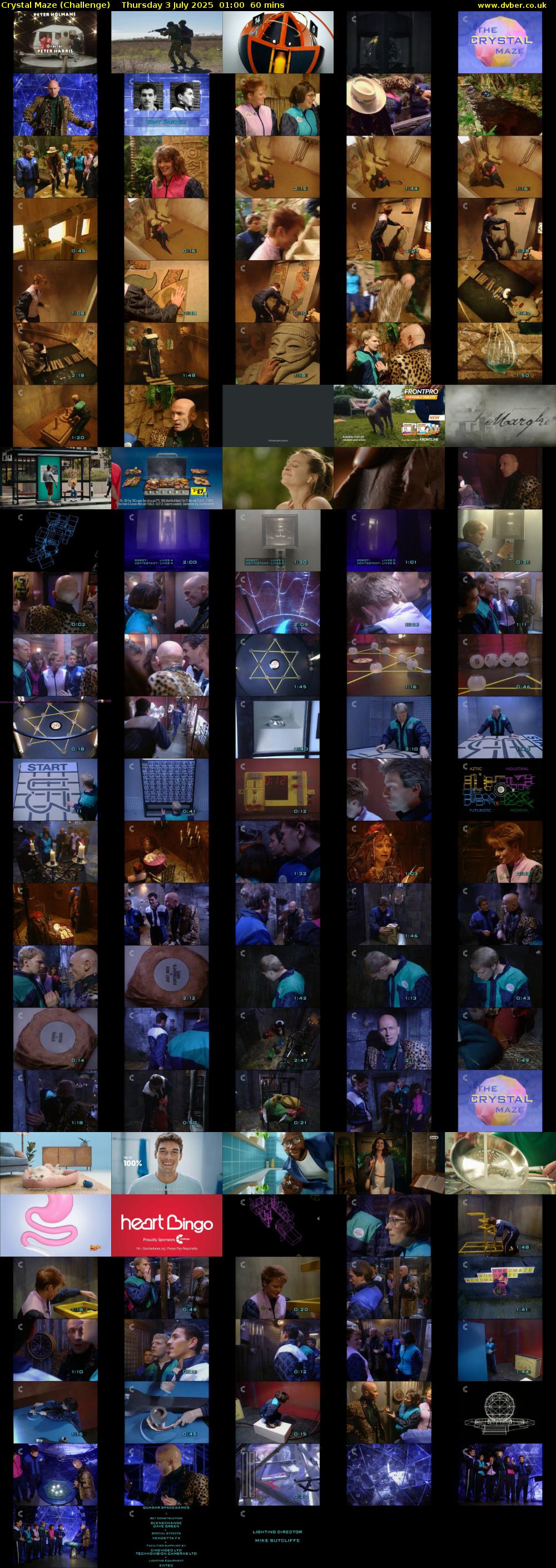 Crystal Maze (Challenge) Thursday 3 July 2025 01:00 - 02:00