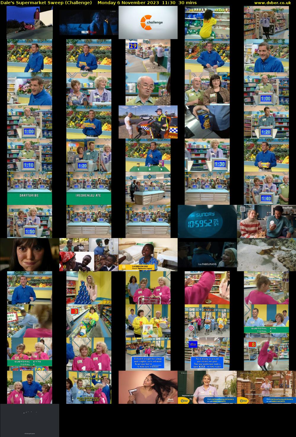 Dale's Supermarket Sweep (Challenge) Monday 6 November 2023 11:30 - 12:00