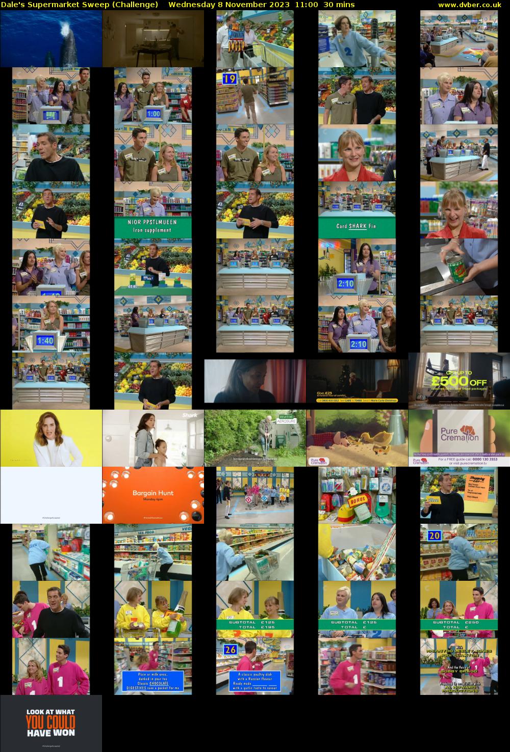 Dale's Supermarket Sweep (Challenge) Wednesday 8 November 2023 11:00 - 11:30