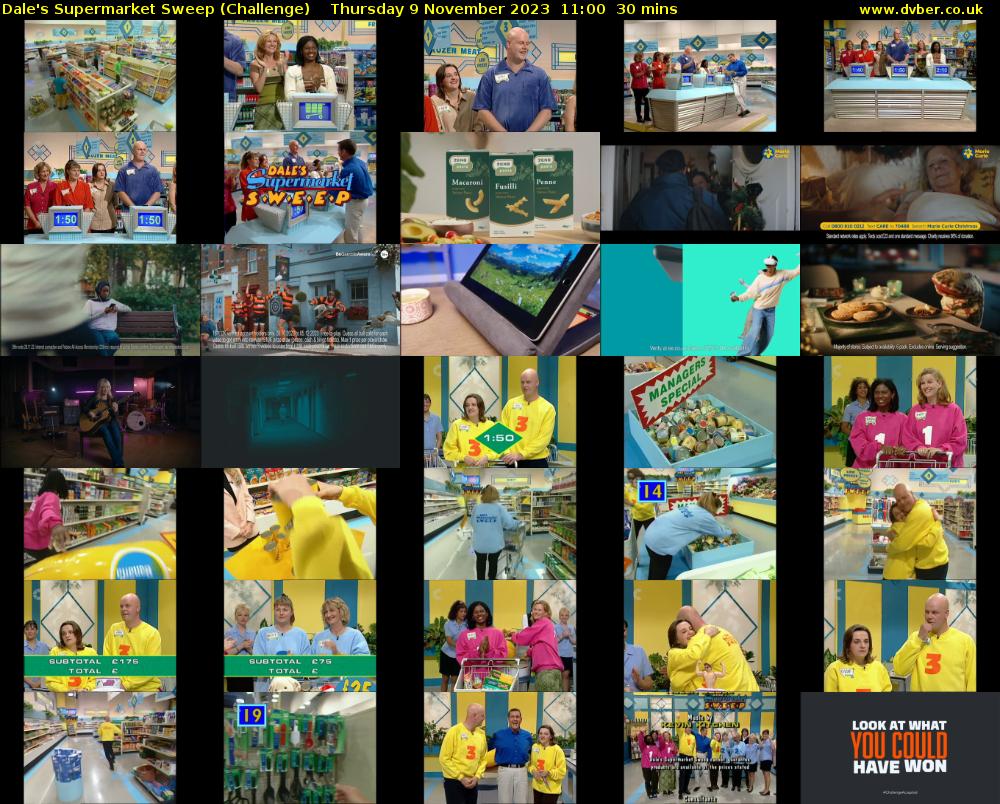 Dale's Supermarket Sweep (Challenge) Thursday 9 November 2023 11:00 - 11:30