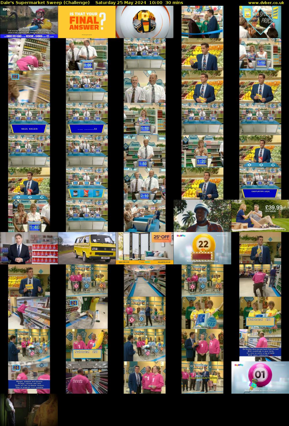 Dale's Supermarket Sweep (Challenge) Saturday 25 May 2024 10:00 - 10:30