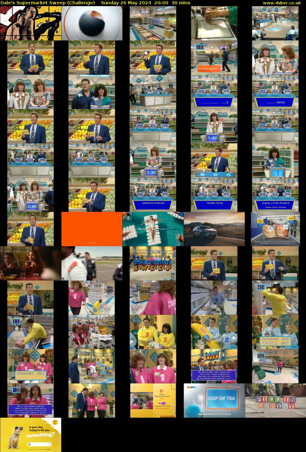 Dale's Supermarket Sweep (Challenge) Sunday 26 May 2024 20:00 - 20:30