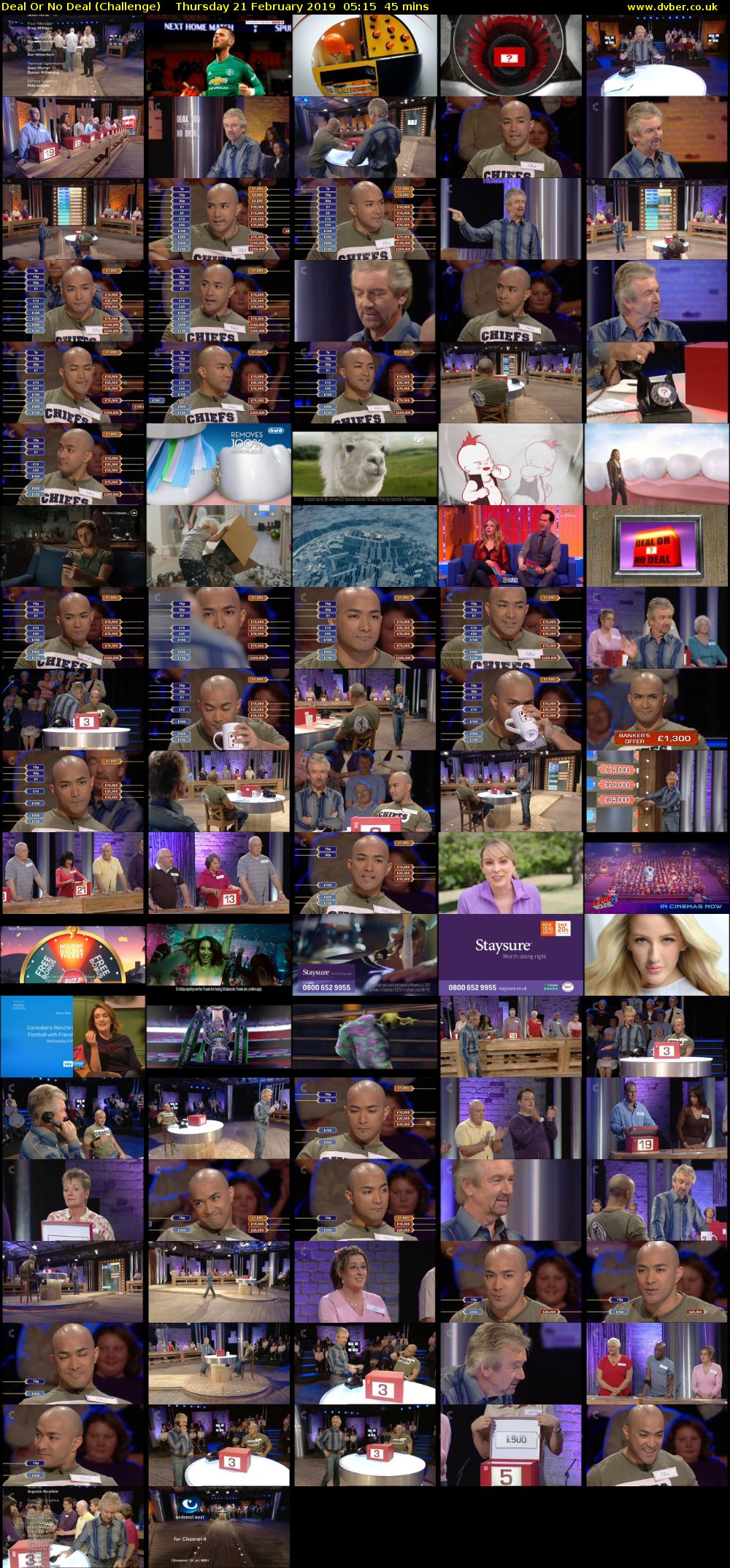 Deal Or No Deal (Challenge) Thursday 21 February 2019 05:15 - 06:00