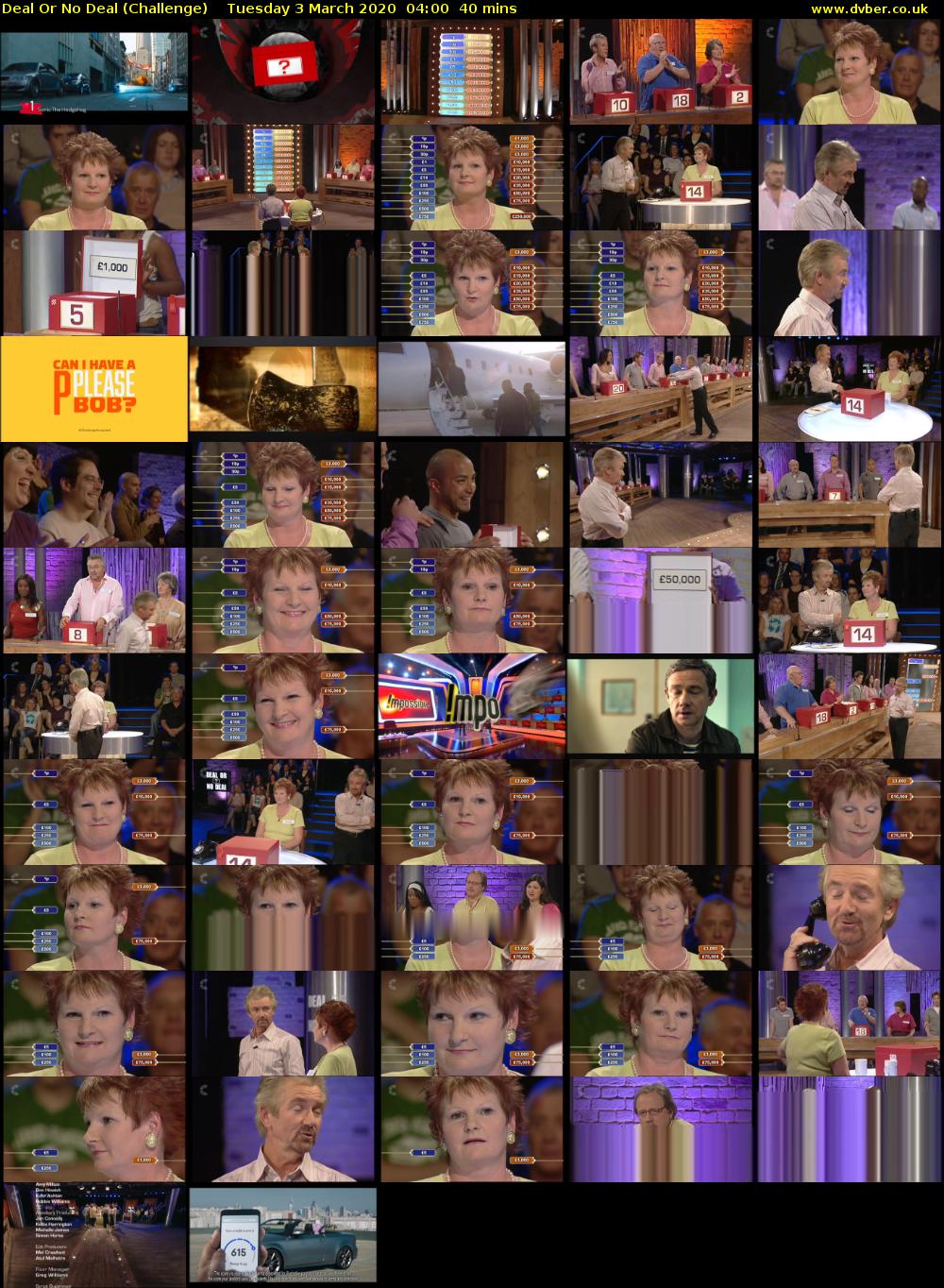 Deal Or No Deal (Challenge) Tuesday 3 March 2020 04:00 - 04:40