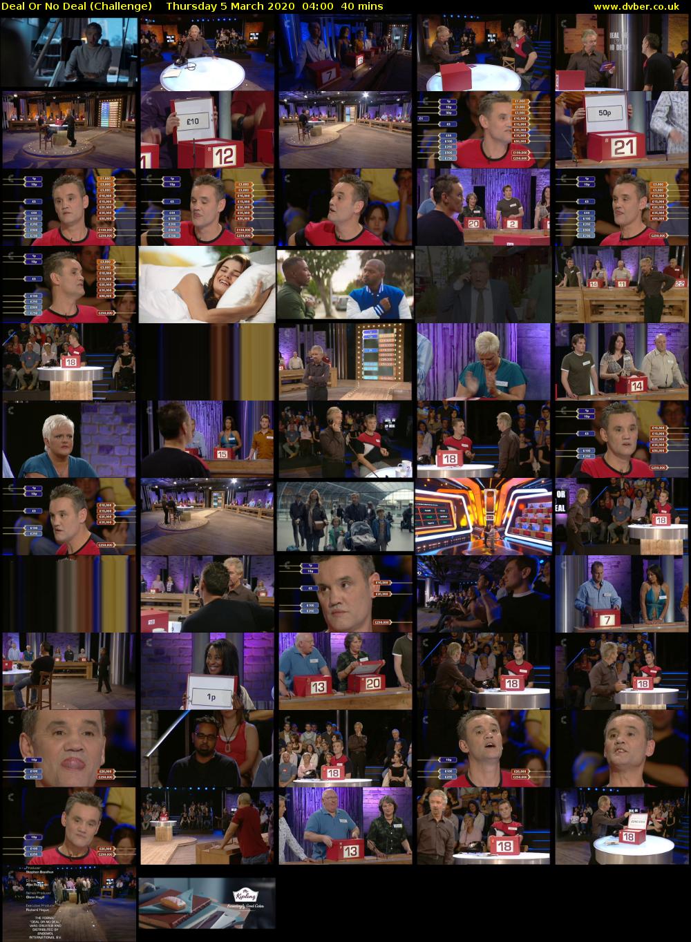 Deal Or No Deal (Challenge) Thursday 5 March 2020 04:00 - 04:40