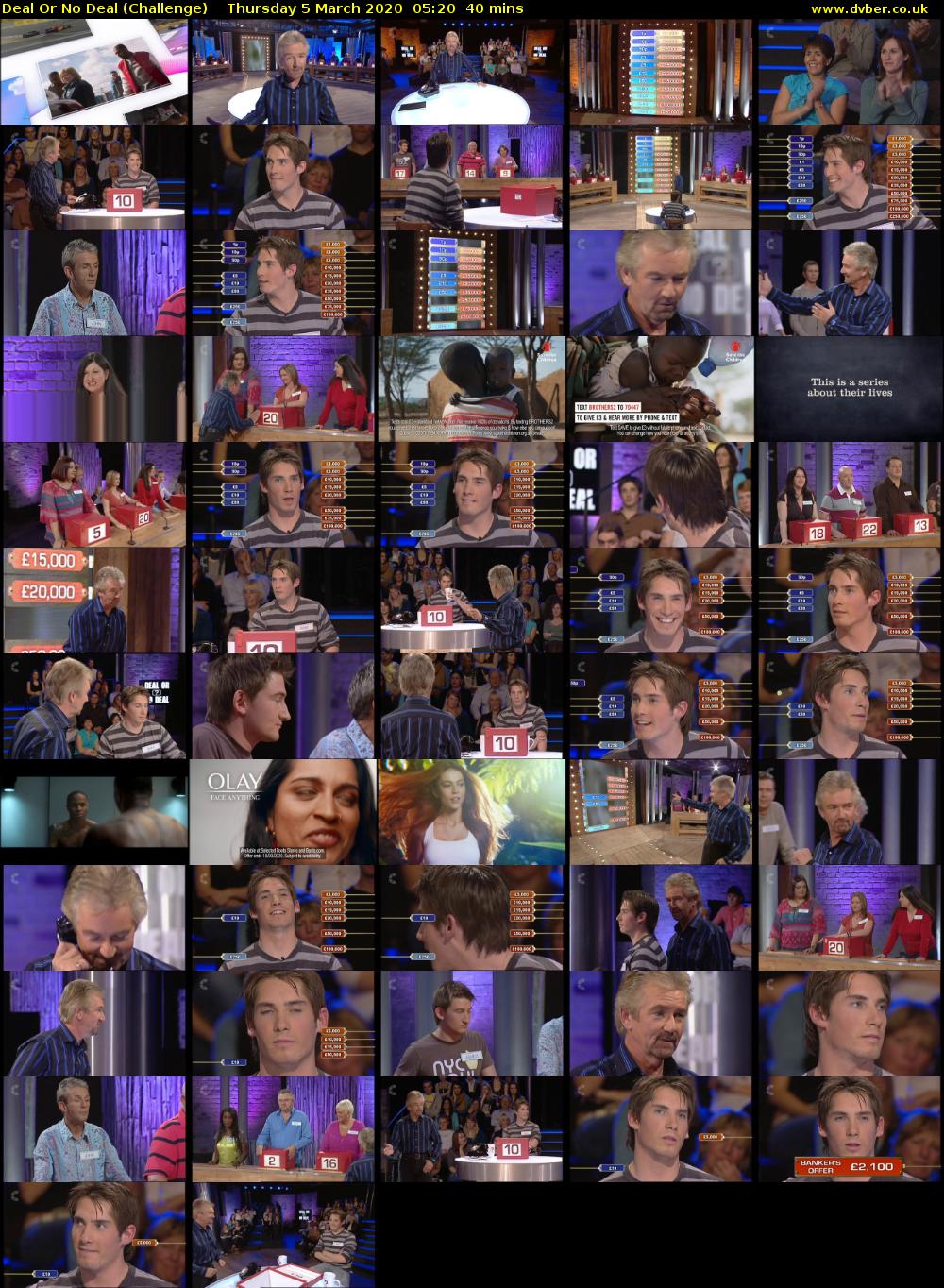 Deal Or No Deal (Challenge) Thursday 5 March 2020 05:20 - 06:00