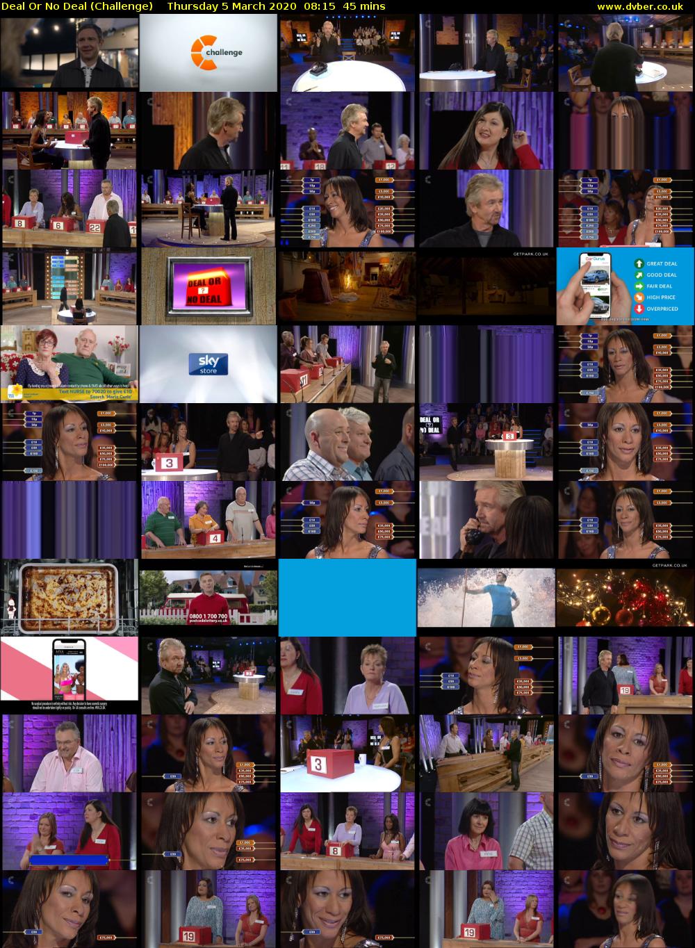 Deal Or No Deal (Challenge) Thursday 5 March 2020 08:15 - 09:00