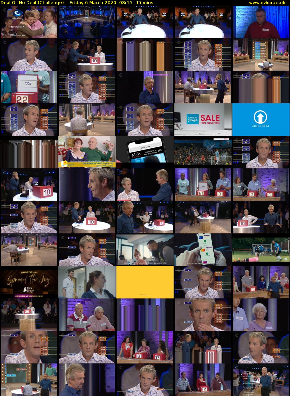 Deal Or No Deal (Challenge) Friday 6 March 2020 08:15 - 09:00