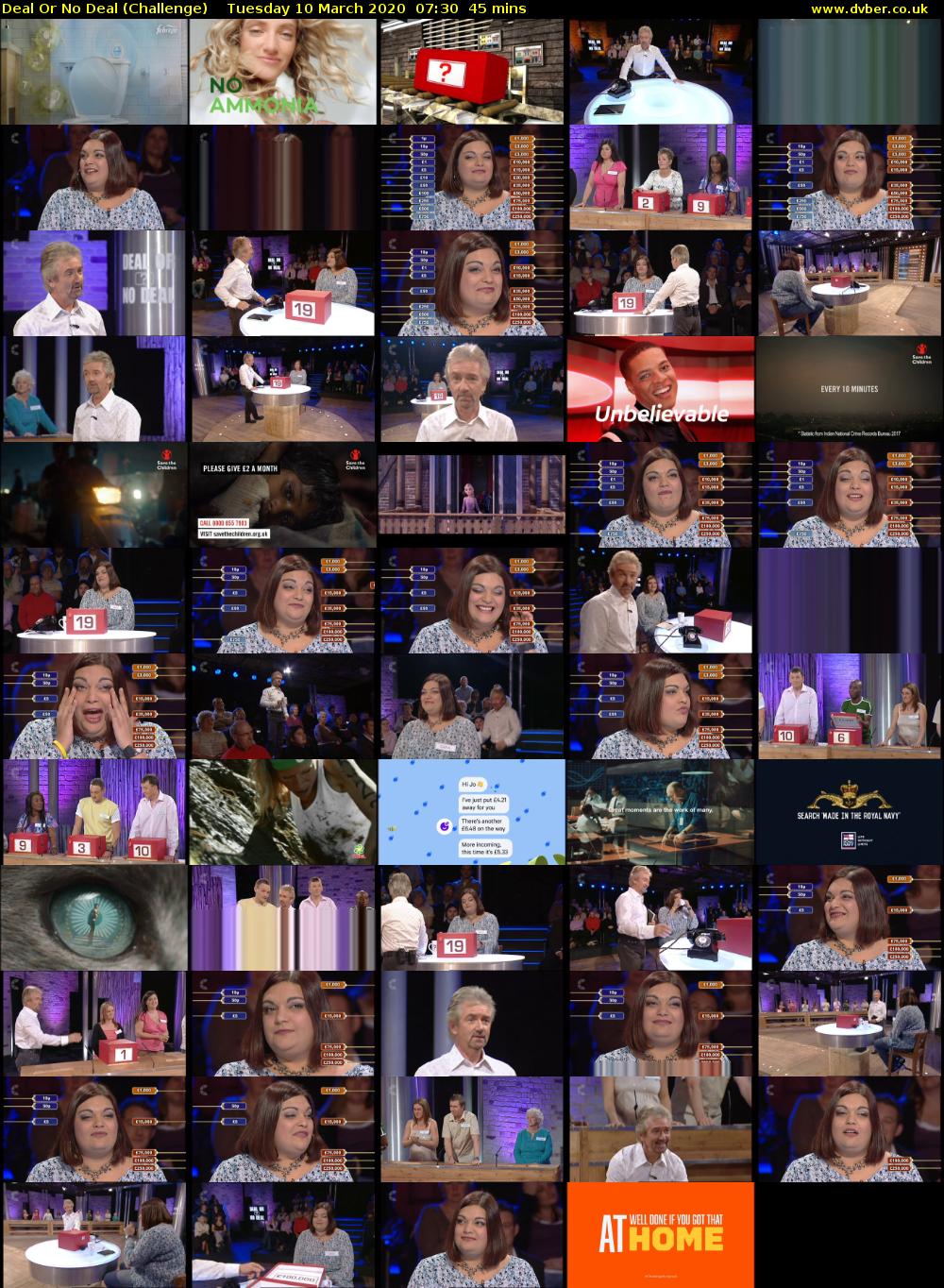Deal Or No Deal (Challenge) Tuesday 10 March 2020 07:30 - 08:15