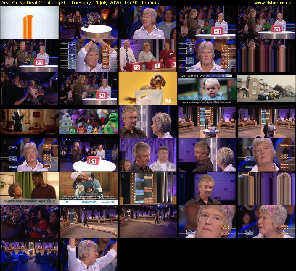 Deal Or No Deal (Challenge) Tuesday 14 July 2020 14:30 - 15:15