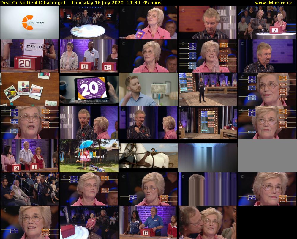 Deal Or No Deal (Challenge) Thursday 16 July 2020 14:30 - 15:15
