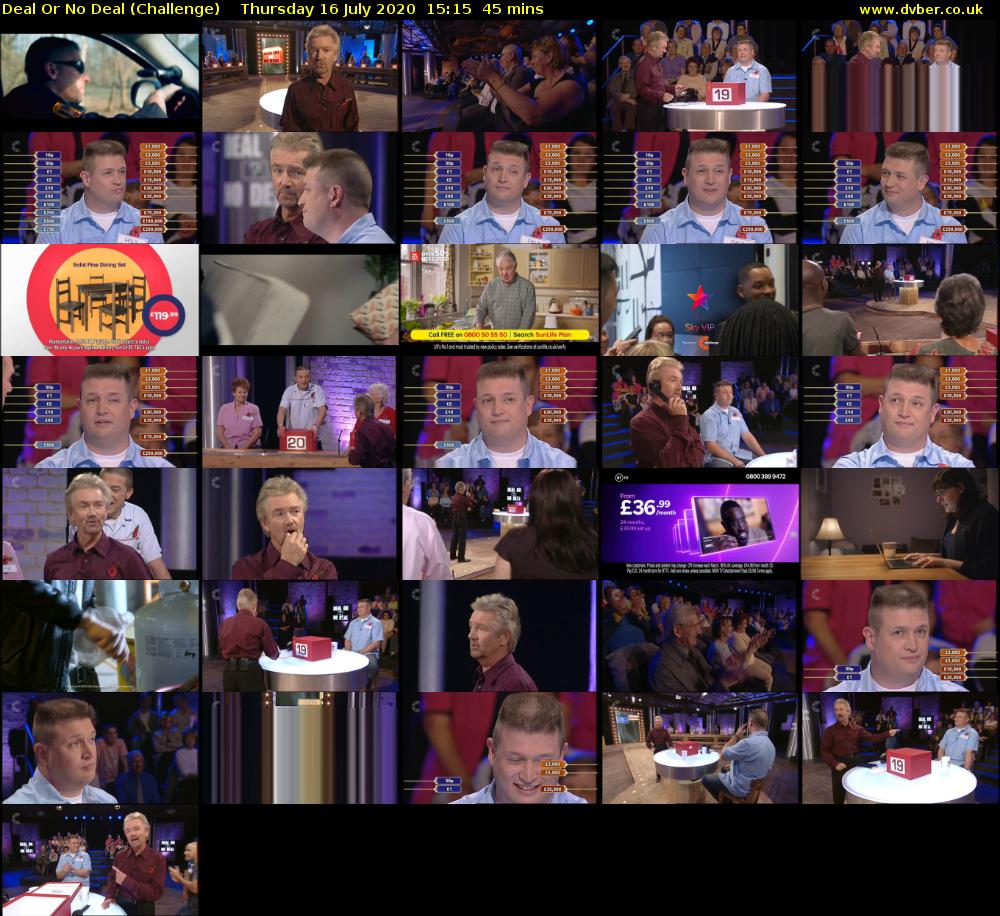 Deal Or No Deal (Challenge) Thursday 16 July 2020 15:15 - 16:00