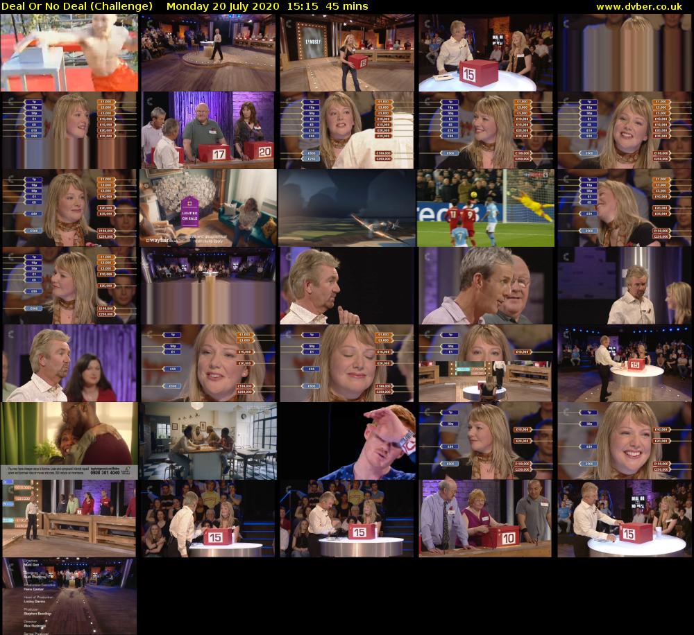 Deal Or No Deal (Challenge) Monday 20 July 2020 15:15 - 16:00