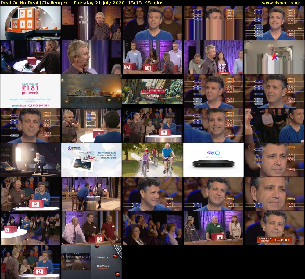 Deal Or No Deal (Challenge) Tuesday 21 July 2020 15:15 - 16:00