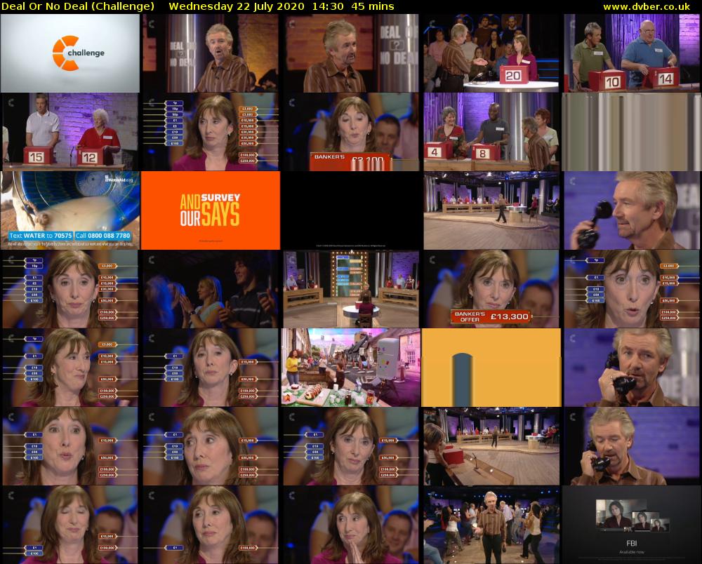 Deal Or No Deal (Challenge) Wednesday 22 July 2020 14:30 - 15:15