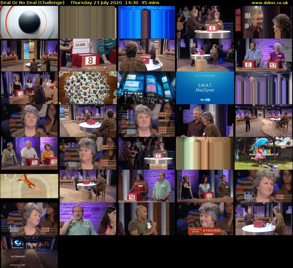 Deal Or No Deal (Challenge) Thursday 23 July 2020 14:30 - 15:15