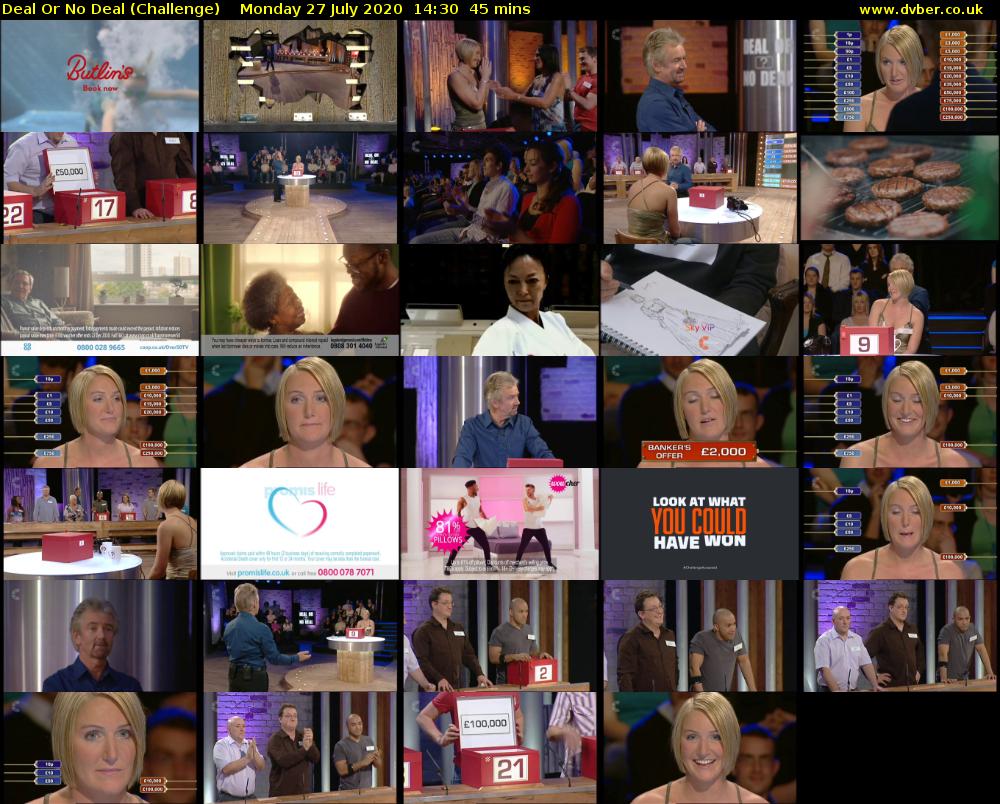 Deal Or No Deal (Challenge) Monday 27 July 2020 14:30 - 15:15