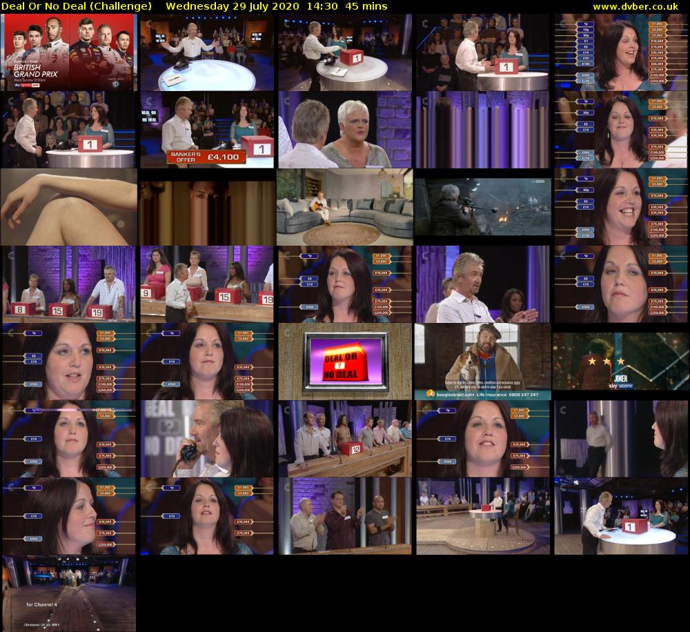 Deal Or No Deal (Challenge) Wednesday 29 July 2020 14:30 - 15:15