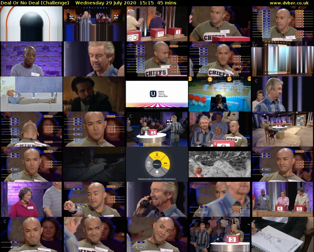 Deal Or No Deal (Challenge) Wednesday 29 July 2020 15:15 - 16:00