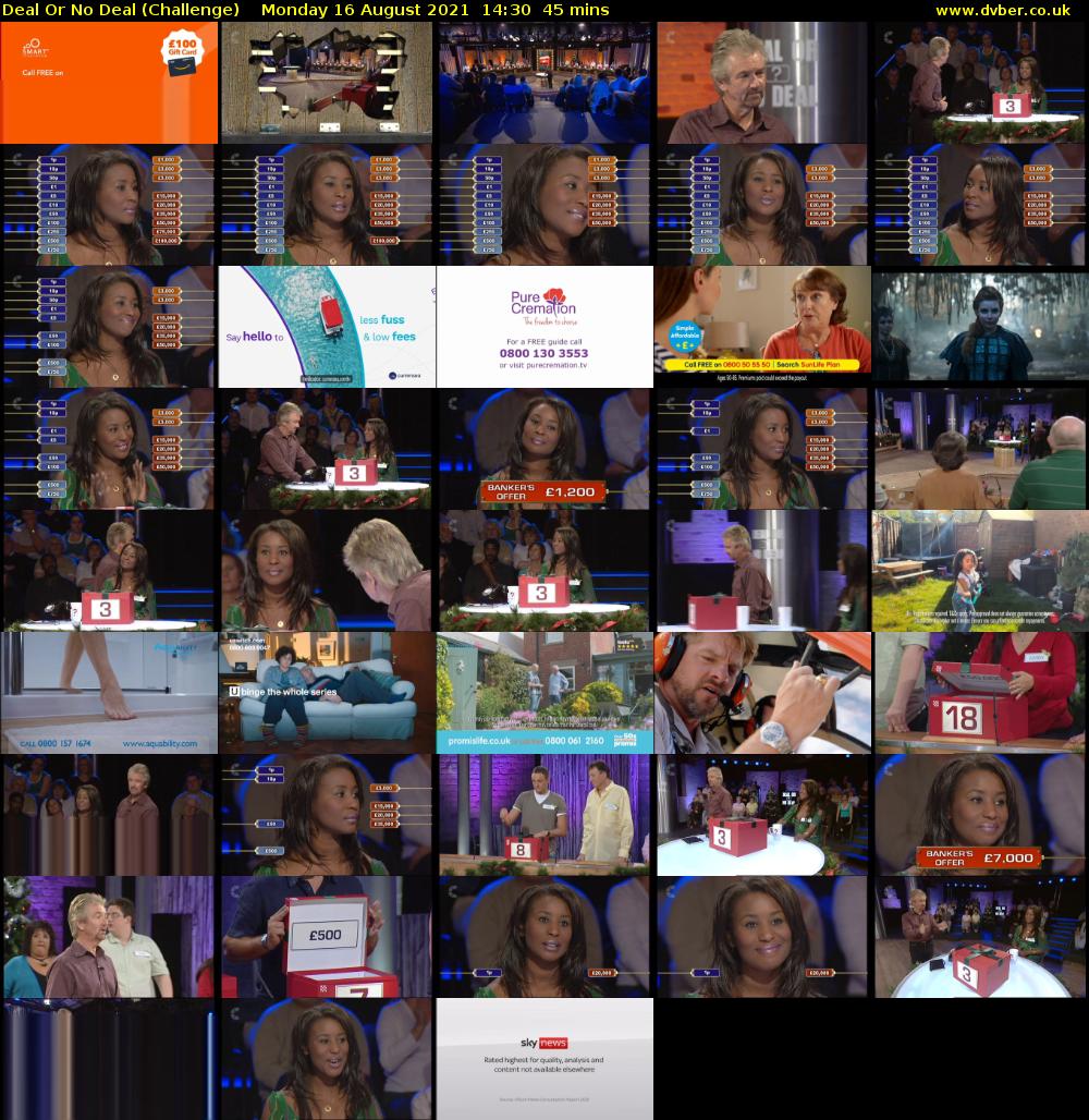 Deal Or No Deal (Challenge) Monday 16 August 2021 14:30 - 15:15