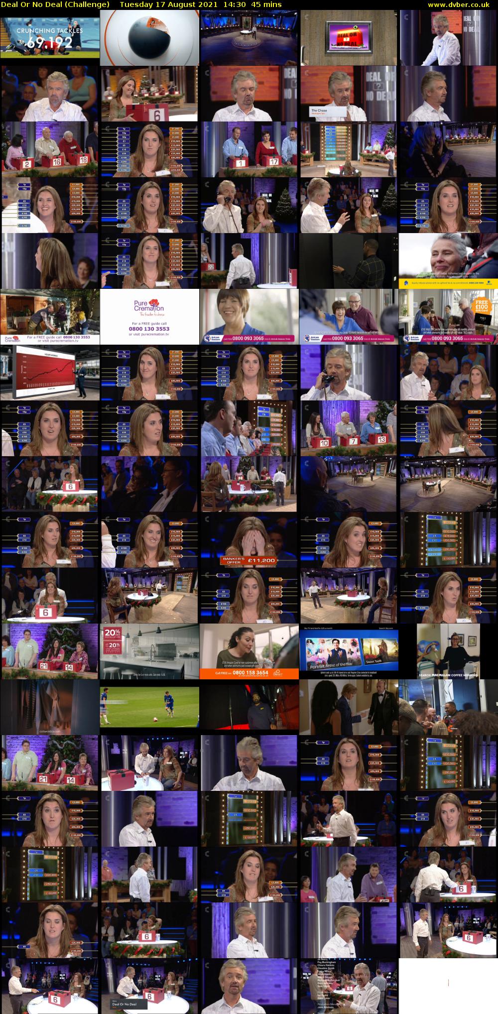 Deal Or No Deal (Challenge) Tuesday 17 August 2021 14:30 - 15:15