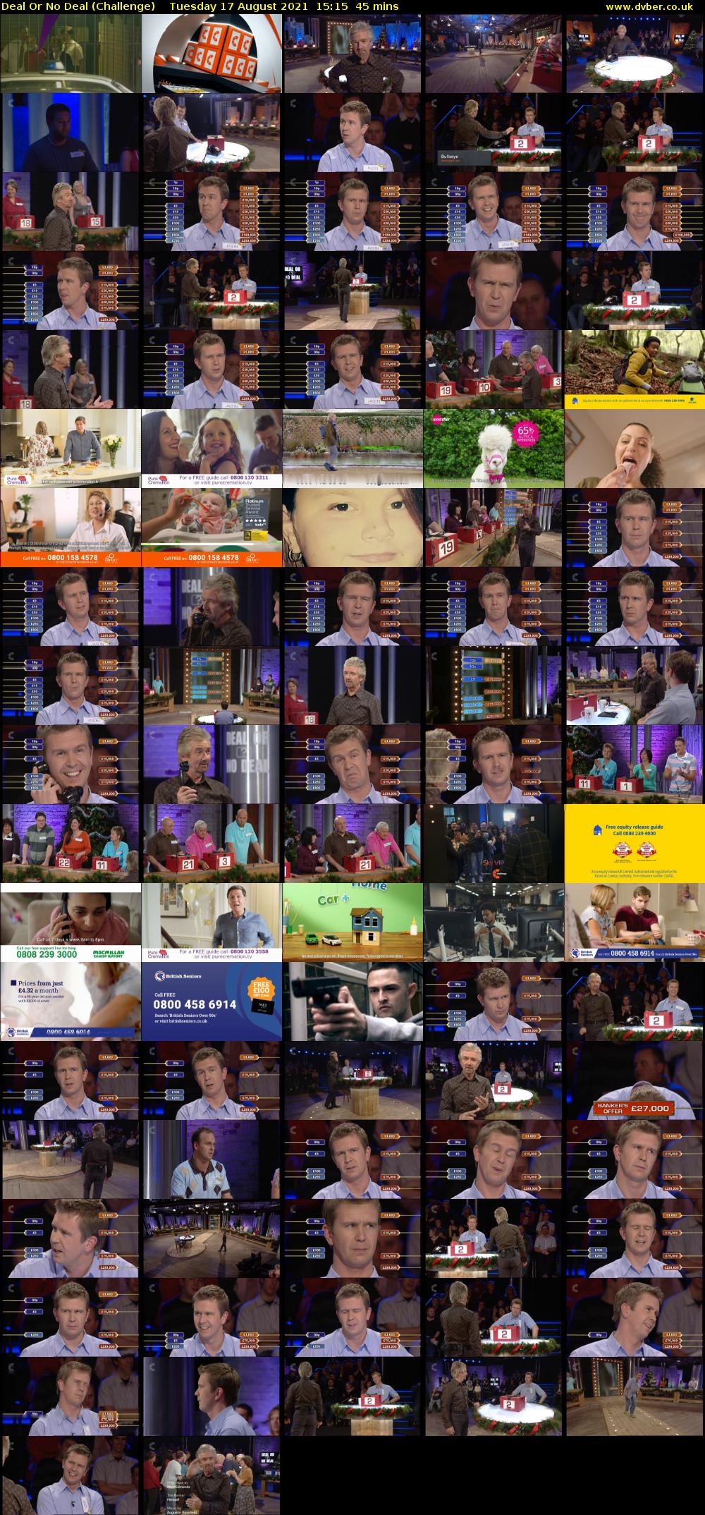 Deal Or No Deal (Challenge) Tuesday 17 August 2021 15:15 - 16:00
