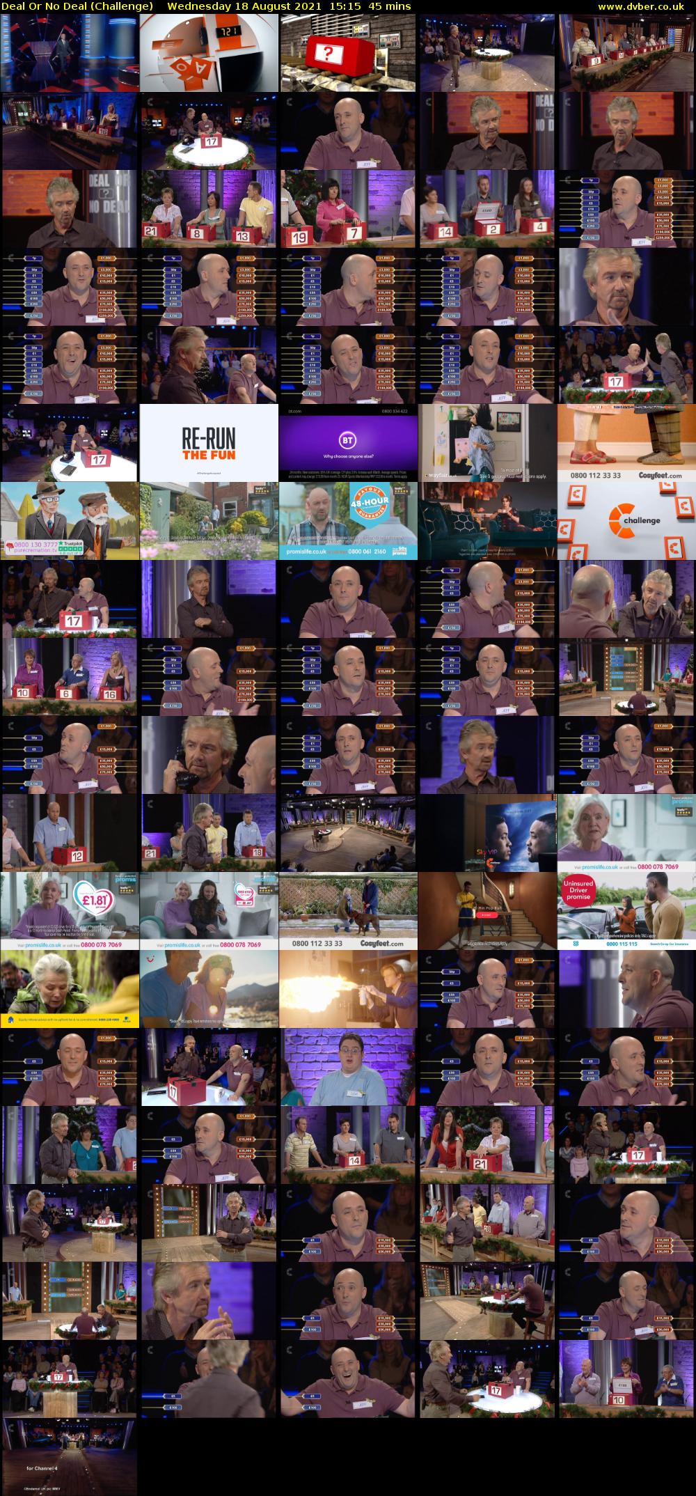 Deal Or No Deal (Challenge) Wednesday 18 August 2021 15:15 - 16:00