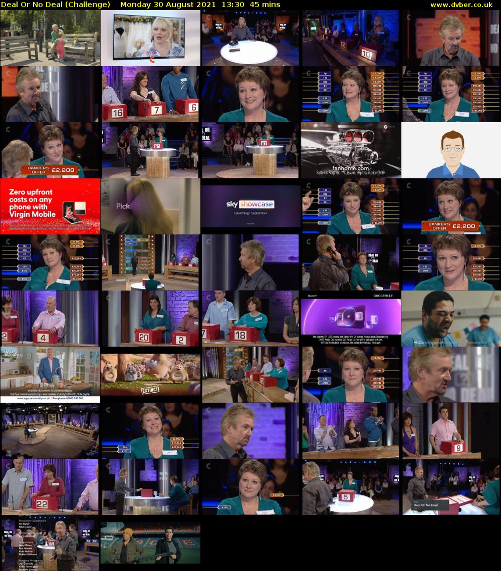 Deal Or No Deal (Challenge) Monday 30 August 2021 14:30 - 15:15