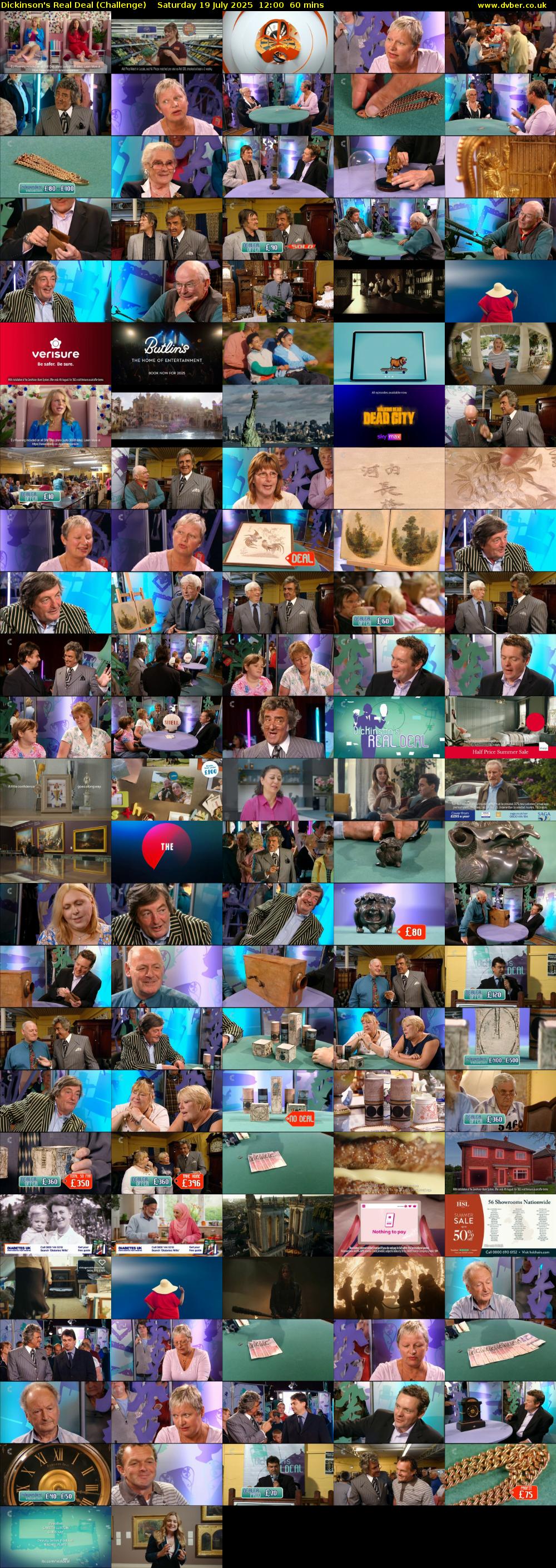 Dickinson's Real Deal (Challenge) Saturday 19 July 2025 12:00 - 13:00