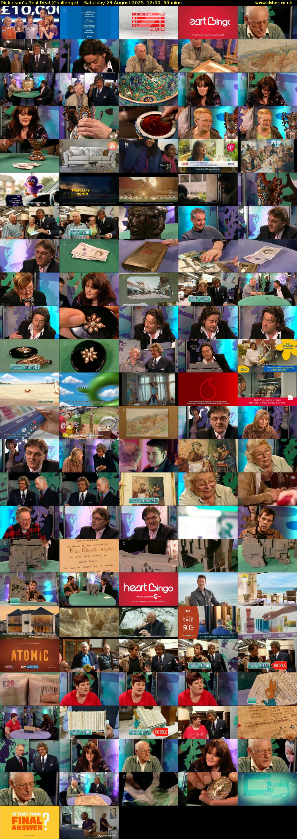 Dickinson's Real Deal (Challenge) Saturday 23 August 2025 12:00 - 13:00