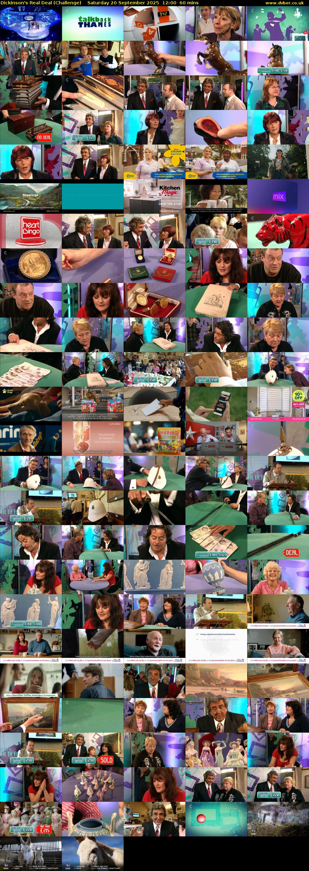 Dickinson's Real Deal (Challenge) Saturday 20 September 2025 12:00 - 13:00