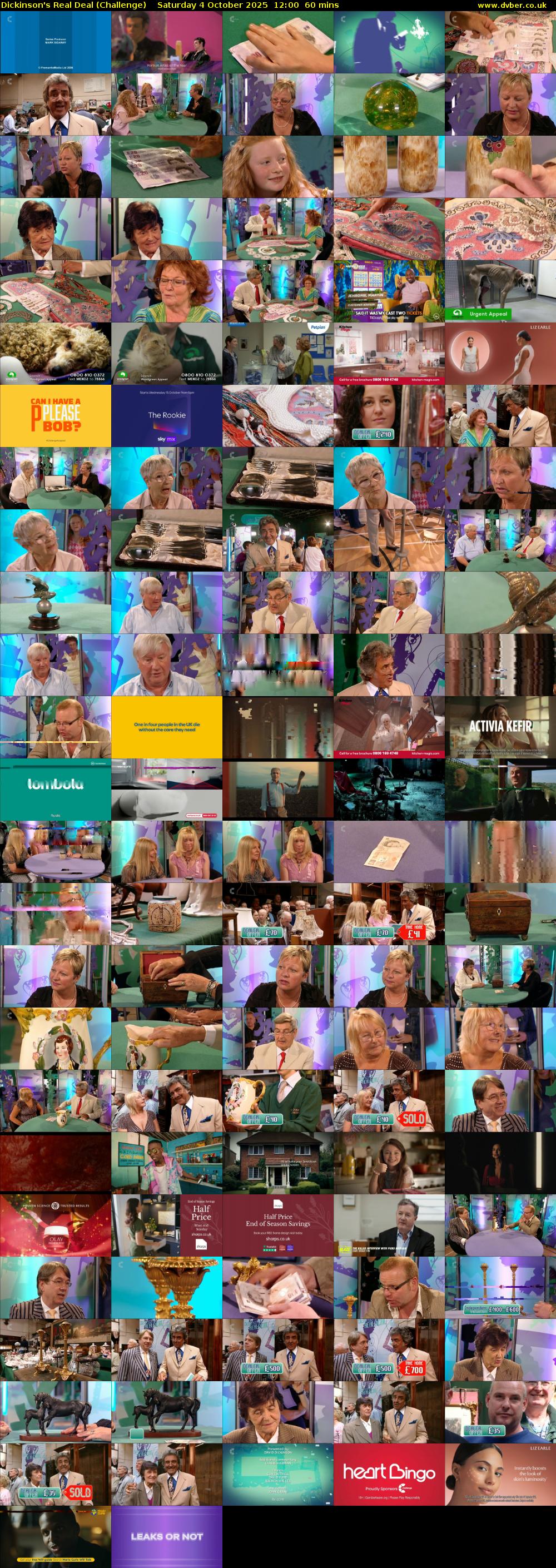 Dickinson's Real Deal (Challenge) Saturday 4 October 2025 12:00 - 13:00