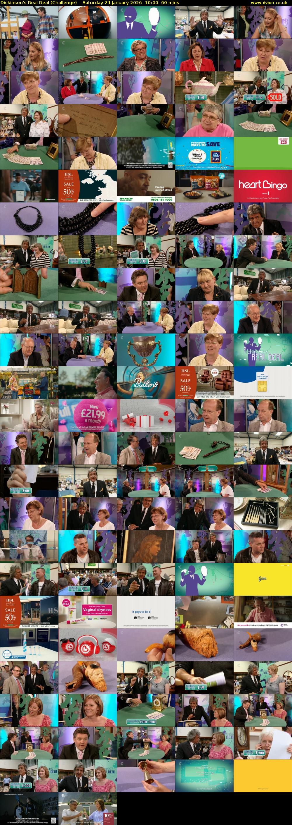 Dickinson's Real Deal (Challenge) Saturday 24 January 2026 10:00 - 11:00