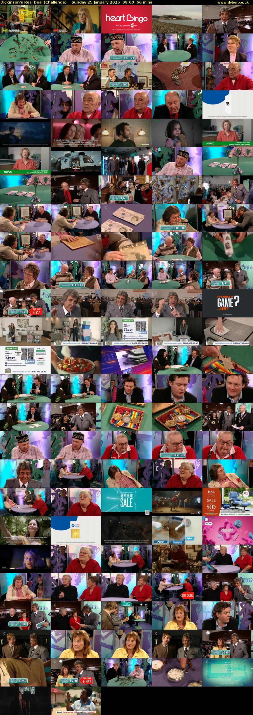 Dickinson's Real Deal (Challenge) Sunday 25 January 2026 09:00 - 10:00