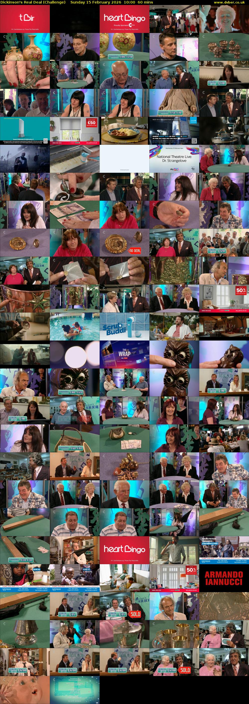 Dickinson's Real Deal (Challenge) Sunday 15 February 2026 10:00 - 11:00