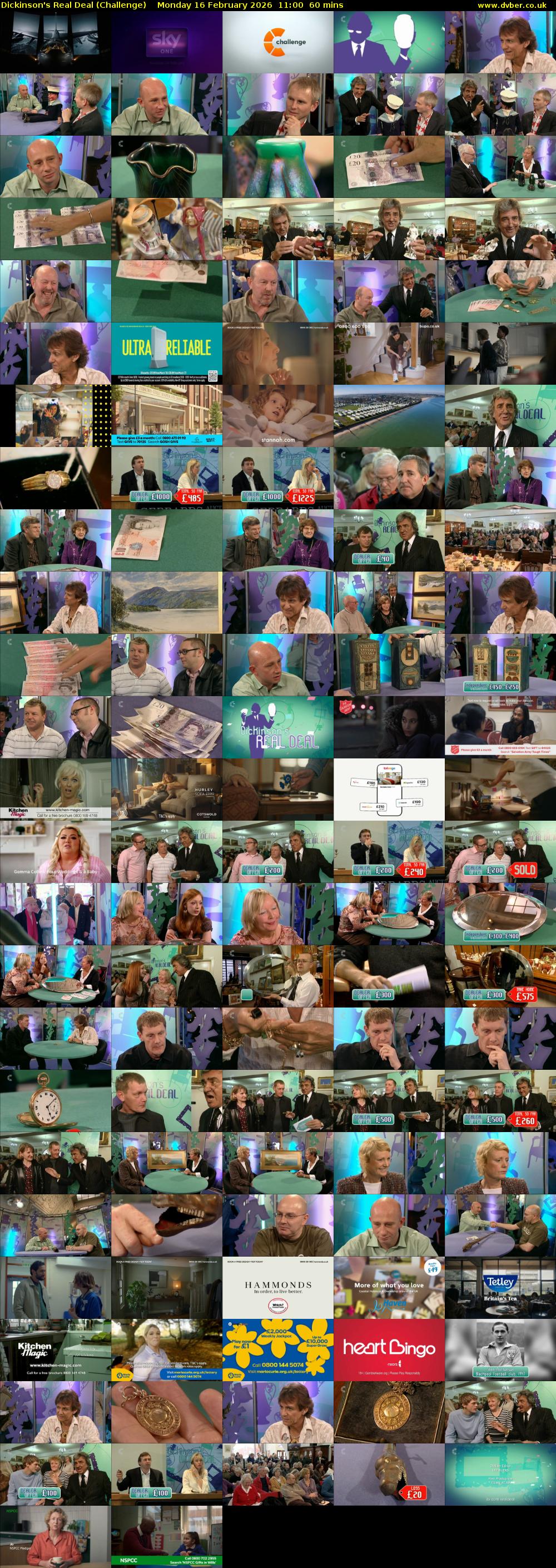 Dickinson's Real Deal (Challenge) Monday 16 February 2026 11:00 - 12:00