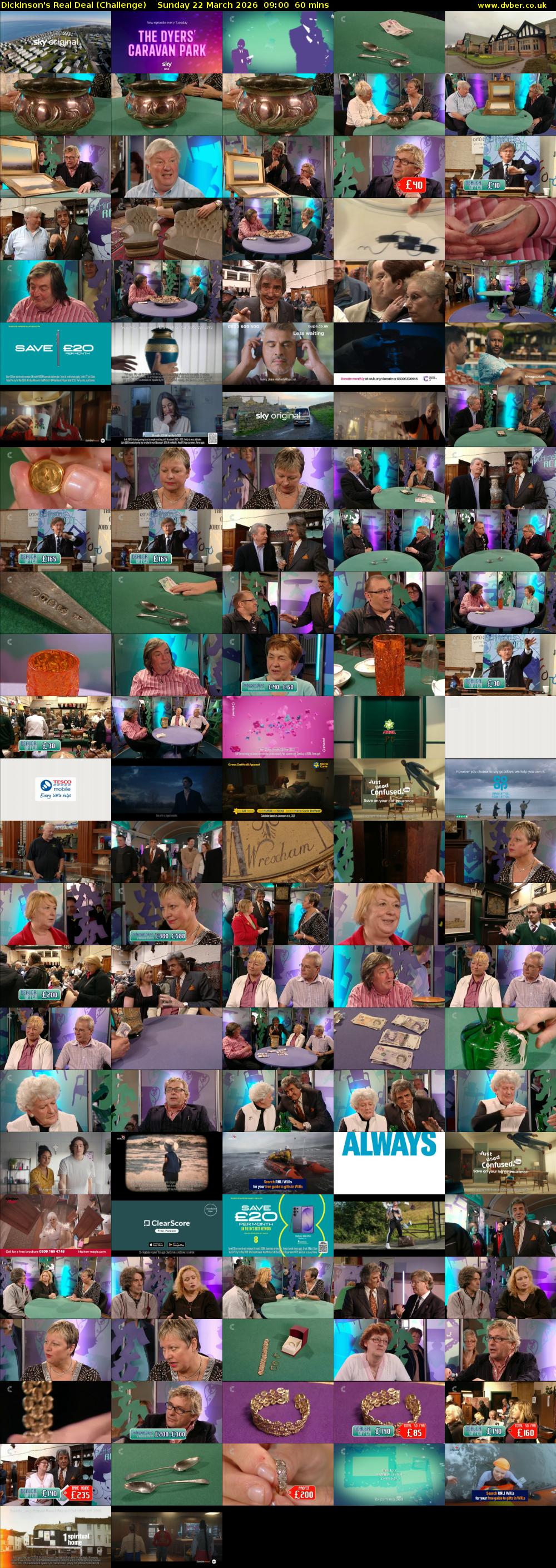 Dickinson's Real Deal (Challenge) Sunday 22 March 2026 09:00 - 10:00