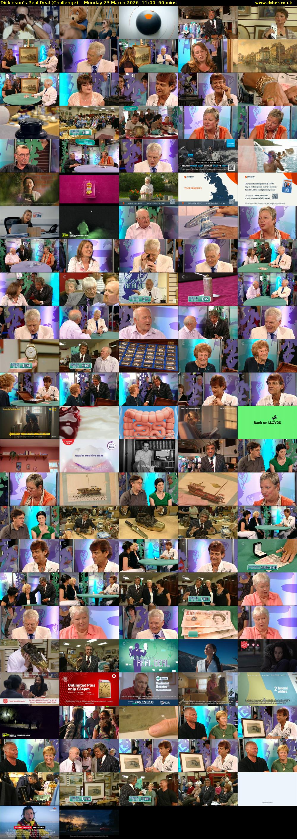 Dickinson's Real Deal (Challenge) Monday 23 March 2026 11:00 - 12:00