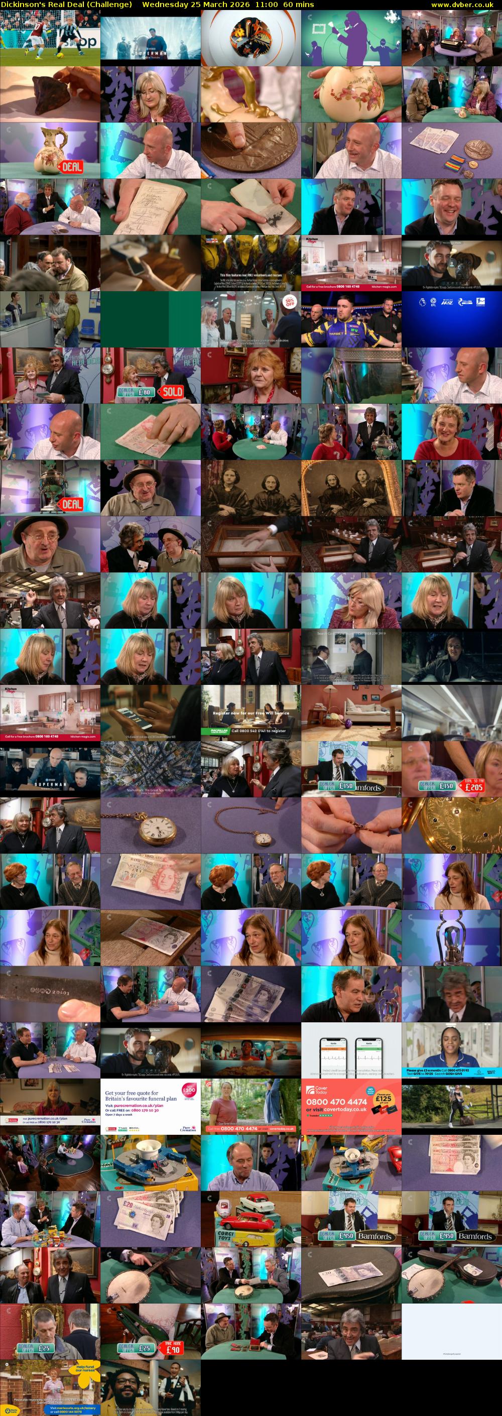 Dickinson's Real Deal (Challenge) Wednesday 25 March 2026 11:00 - 12:00