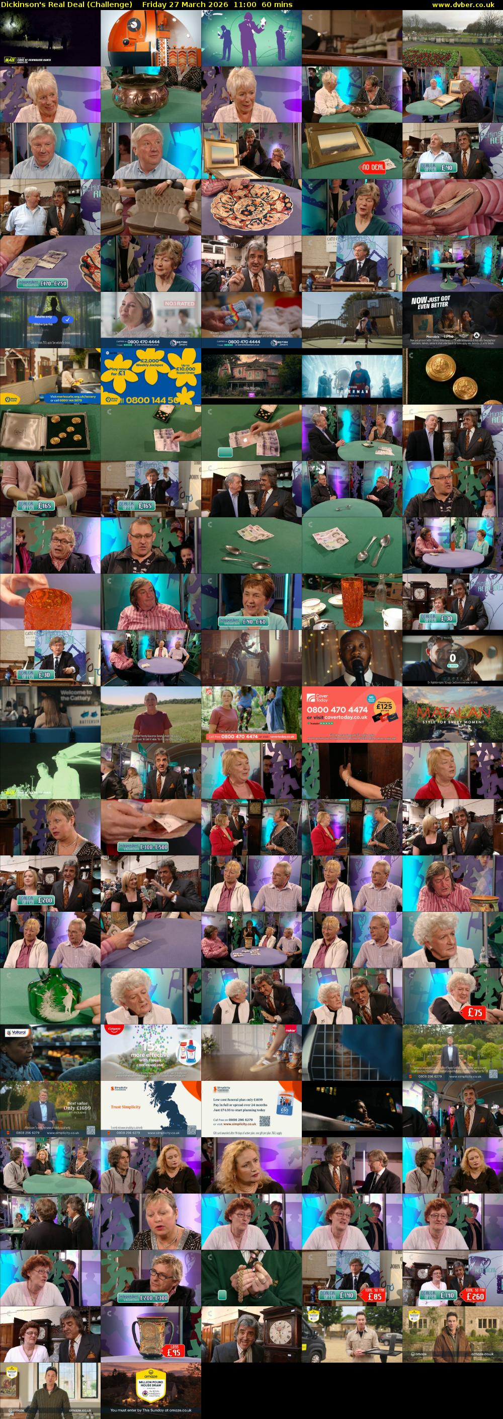 Dickinson's Real Deal (Challenge) Friday 27 March 2026 11:00 - 12:00