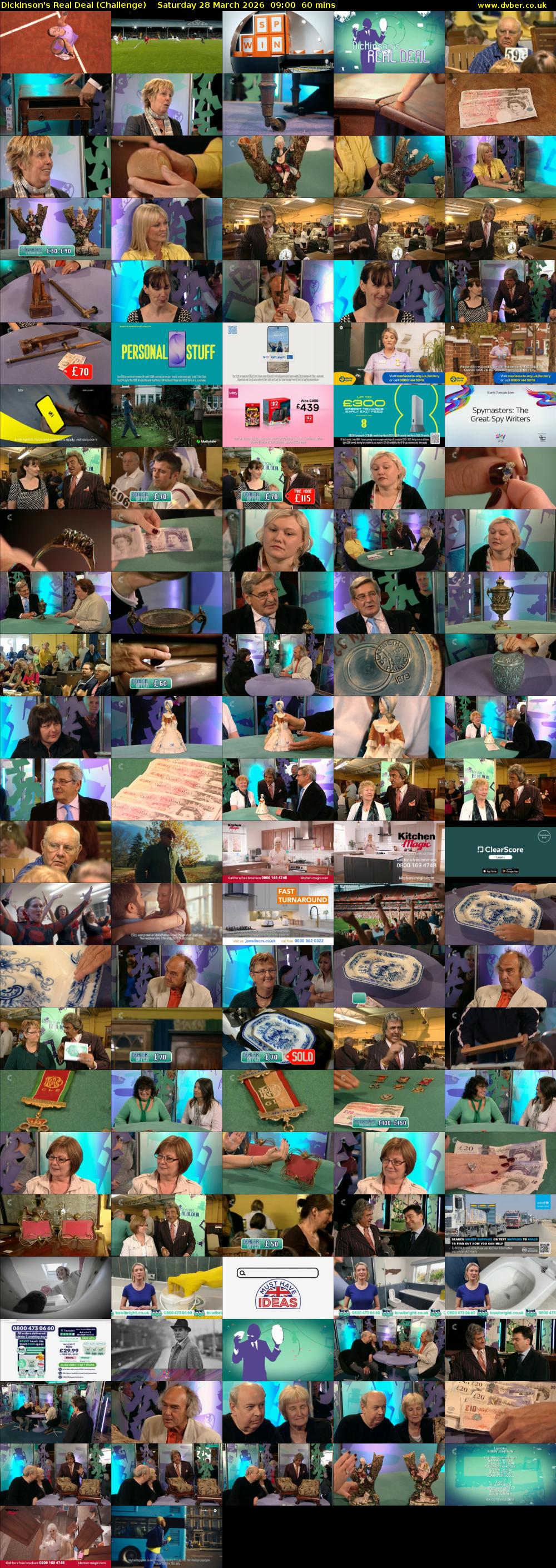 Dickinson's Real Deal (Challenge) Saturday 28 March 2026 09:00 - 10:00