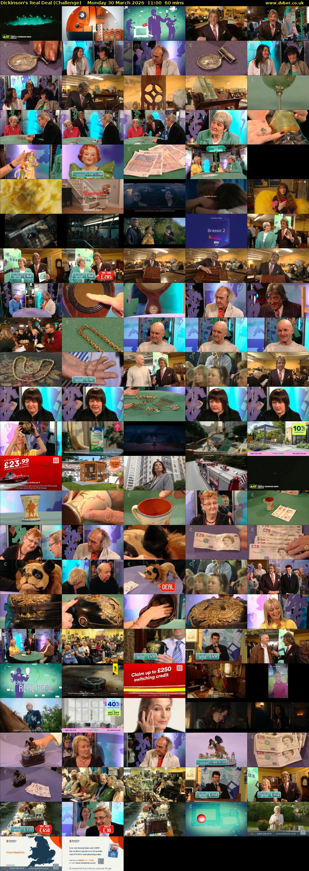 Dickinson's Real Deal (Challenge) Monday 30 March 2026 11:00 - 12:00