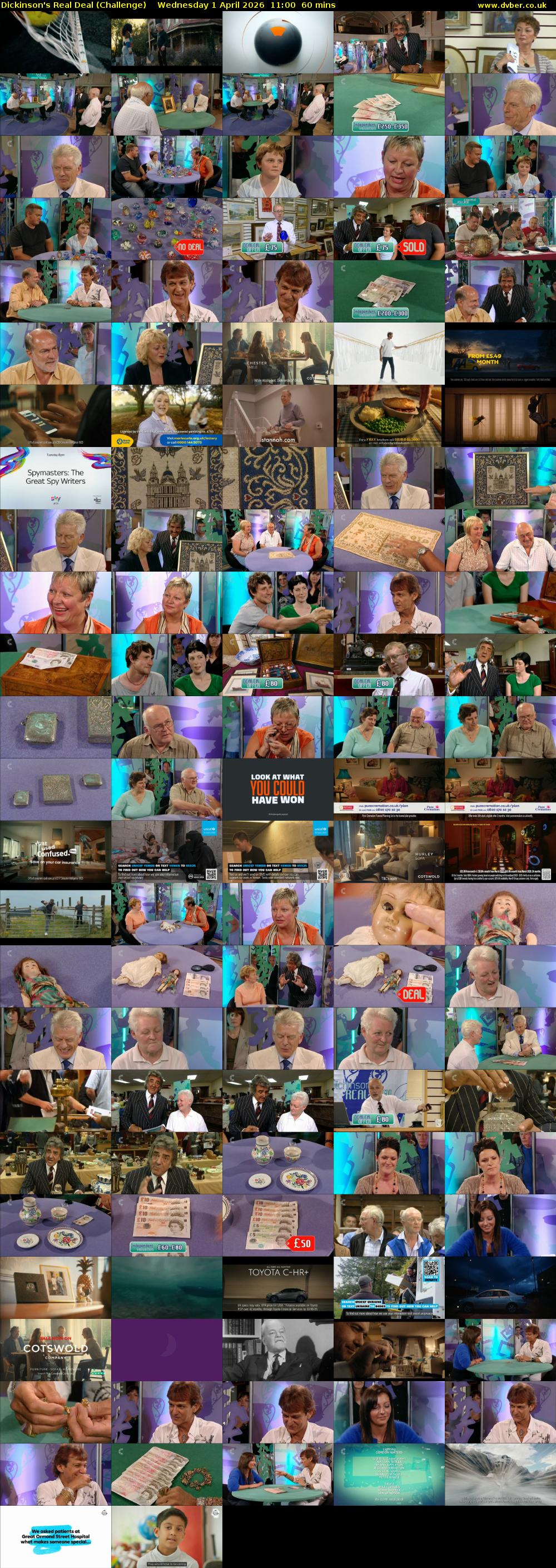 Dickinson's Real Deal (Challenge) Wednesday 1 April 2026 11:00 - 12:00