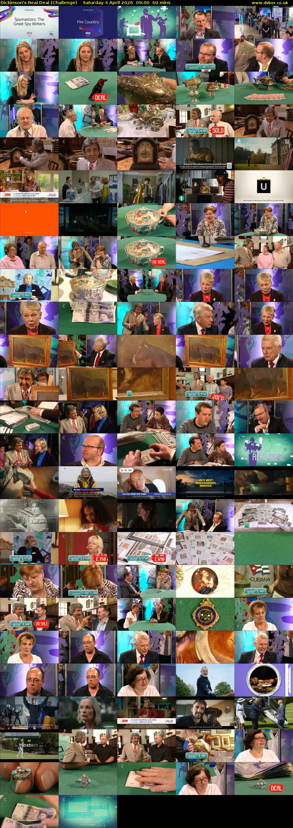 Dickinson's Real Deal (Challenge) Saturday 4 April 2026 09:00 - 10:00